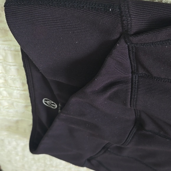 Move Theology Black Tulip Crossover Waist Leggings Side Pockets Ribbed Stretch S - Picture 8 of 16